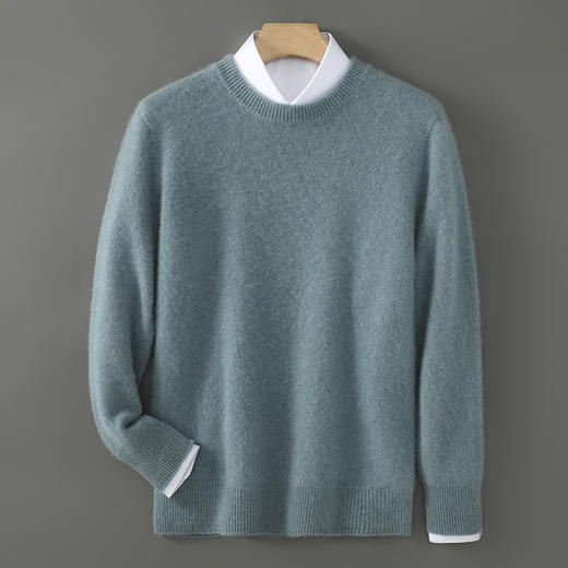 【清河羊毛羊绒专场】鹿展825 男士平面圆领羊毛衫 100%羊毛 商品图2