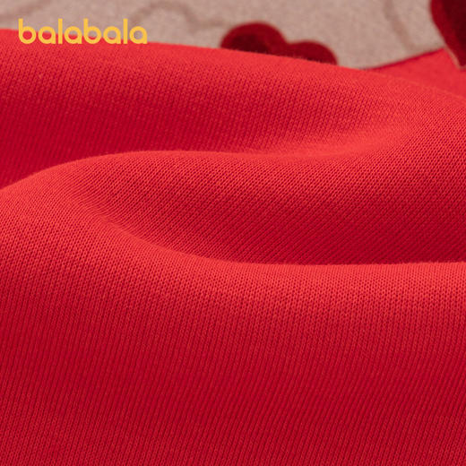 巴拉巴拉童装儿童长袖卫衣女童2025春装新款连帽爱心新年红色上衣 商品图4