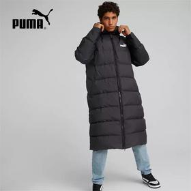 【自营】PUMA/彪马  彪马黑色长款过膝羽绒服男外套2022冬季情侣连帽运动服 67243501