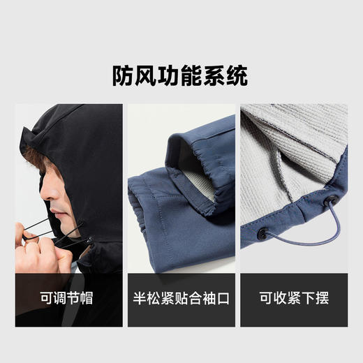 SKAH户外运动连帽软壳外套 秋冬季户外城市通勤便捷 防风防泼水舒适运动登山服 商品图4