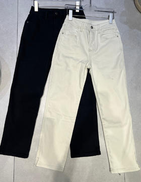 【门店同款】ENJOY冬季C-极简薄绒烟管裤 159946156
