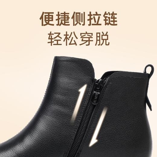 信诺真皮女士短靴2024冬季新款女靴子加绒保暖棉鞋软底妈妈鞋皮鞋M901-2H 商品图4