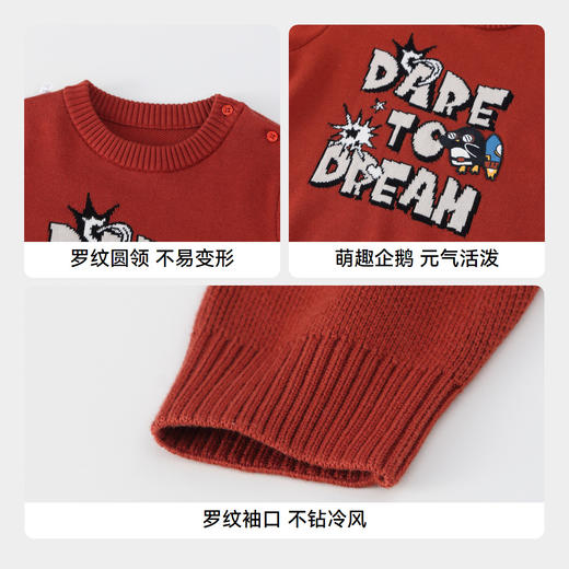 男童萌趣提花毛衣冬季新款安奈儿童装实体店同款XB444643 商品图4