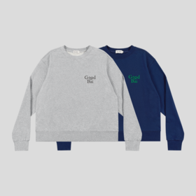 GOODBAI 表情logo 印花圆领长袖卫衣