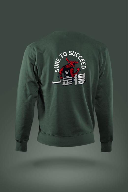 严素 一定得 套头休闲棉卫衣，男女通用宽松日常枣红绿灰 商品图1