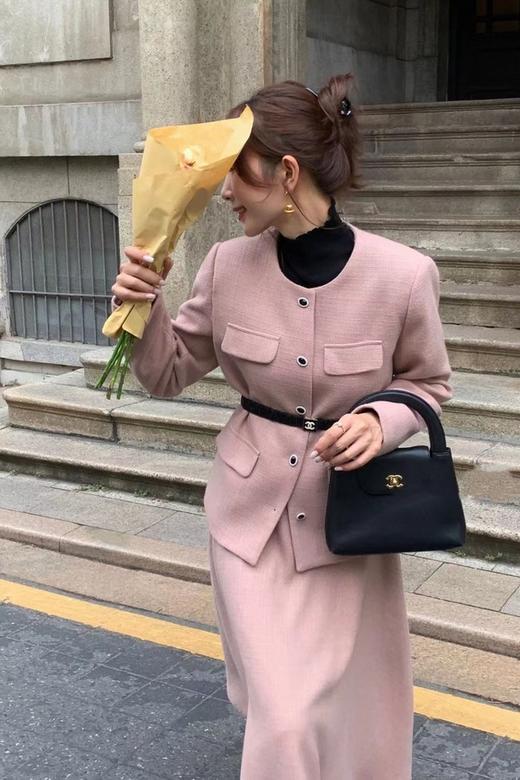 amadella 气质粉色小香风大A摆伞裙半裙 17546 商品图4