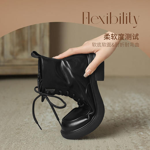 ZHR则则时尚甜酷经典马丁靴短靴2024新款冬季加绒百搭靴子女鞋潮 商品图5