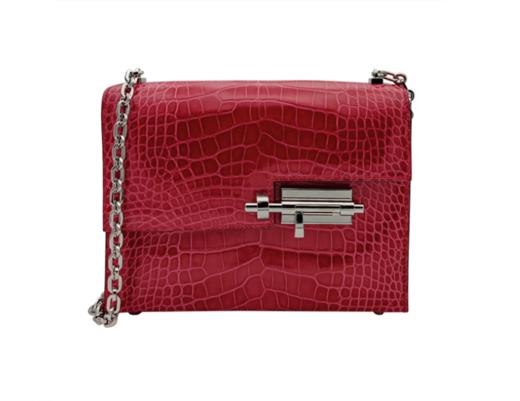HERMES爱马仕Verrou Chaine金扣 鳄鱼皮 手枪包 迷你 9M Sanguine 鲜红色 A刻 商品图0
