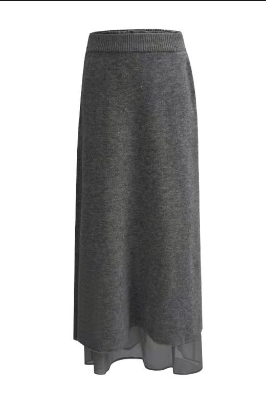 amadella ins风温柔系灰色双层针织半裙纱裙 17538 商品图4