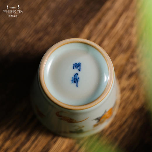 问鼎汝瓷鼎峰系列天青直口杯（描金墨彩葫芦）（缺货） 商品图4