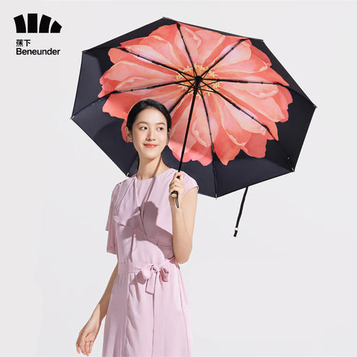 蕉下 双层小黑伞系列三折伞  桃捻 商品图0