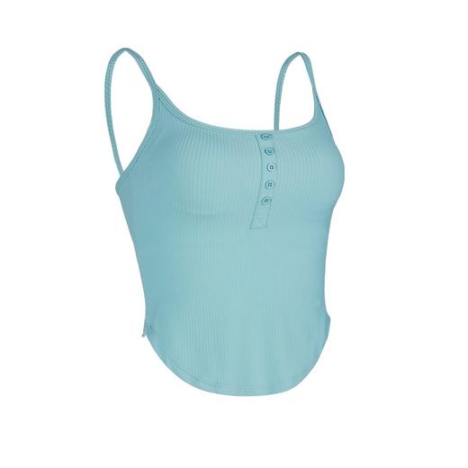 跃牌【周游世界系列】2024秋冬新款螺纹细肩带固定杯运动内衣纽扣U领瑜伽内衣BR1571 商品图4