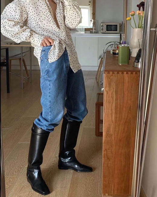 现货 THS-限时  TOT家 暗黑大女主方头长筒骑士靴 2色 BZ1213 商品图6