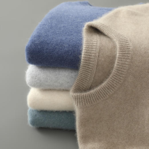 【清河羊毛羊绒专场】鹿展825 男士平面圆领羊毛衫 100%羊毛 商品图7