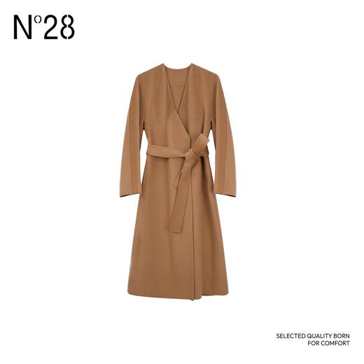 【破价】N°28 秋冬款设计感毛呢轻奢气质中长款双面呢大衣8352D098 商品图1