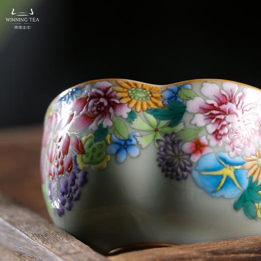 问鼎汝瓷鼎峰系列天青金瓜杯（万花）（缺货） 商品图3