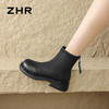 ZHR则则加绒短靴2024秋冬新款轻便外穿靴子平底英伦短靴女烟筒靴 商品缩略图9
