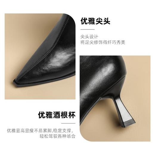 ZHR则则废土风细跟短靴女2024新款冬季潮流瘦瘦靴保暖加绒小皮靴 商品图3