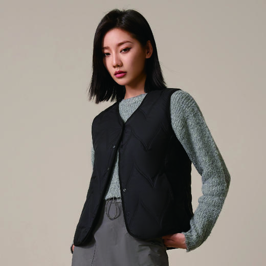 女士冬季V领羊毛马甲保暖背心马甲蓝盾锁温【F7301】 商品图1