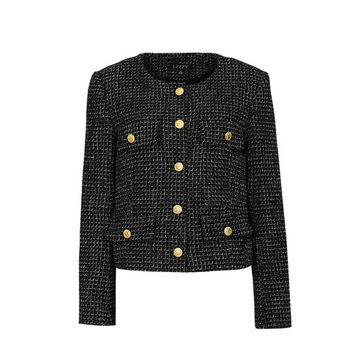 LIZZY精致优雅圆领百搭小香风长袖短外套女上衣8082 商品图4