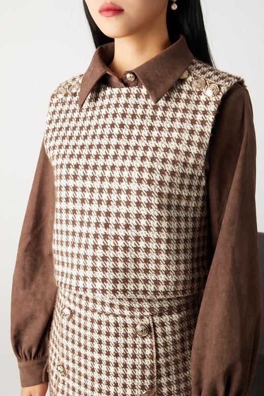 amadella 咖啡色千鸟格纹套装 10846 商品图3