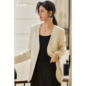 米思阳2026春季新款简约高级感白色西装通勤醋酸开衫短外套女1980