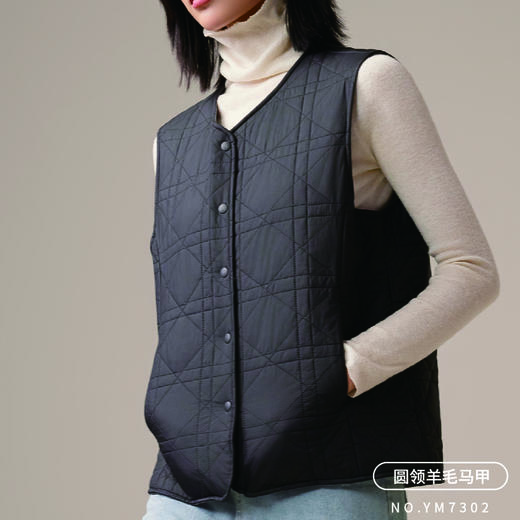 男士冬季圆领羊毛马甲保暖背心马甲锁温【F7302】 商品图2