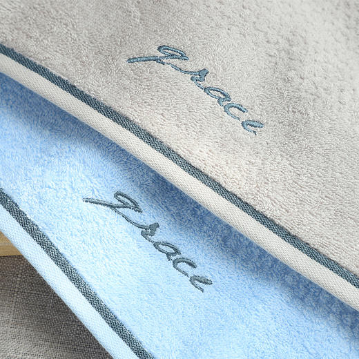 洁丽雅7253毛巾2条装兰+灰 商品图4