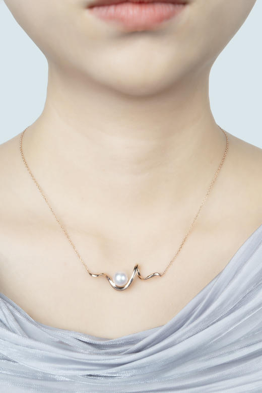 「波纹」Akoya珍珠14k项链 商品图2