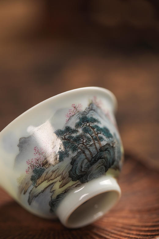 一儒堂青花山水对杯 商品图3