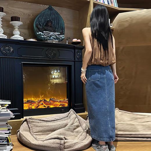 【顺丰包邮】00953 洛诗琳设计感插袋A字版木匠风牛仔半身裙017 商品图4