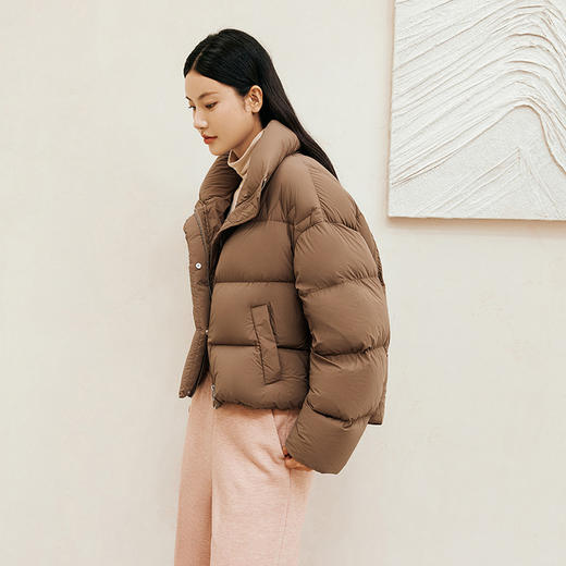 玳莎立领鹅绒服女2024年冬季新款加厚保暖蓬松通勤宽松羽绒面包服  ED41301 商品图2