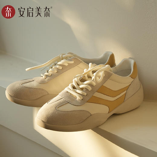 ARCHCONTACT安启美奈拼色软底复古休闲鞋52981 商品图3