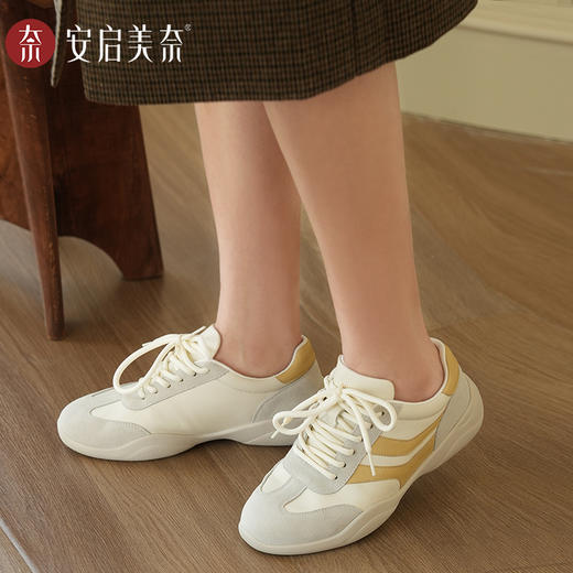 ARCHCONTACT安启美奈拼色软底复古休闲鞋52981 商品图1