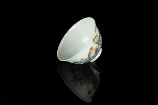 一儒堂青花加彩知更鸟敞口杯 商品图3