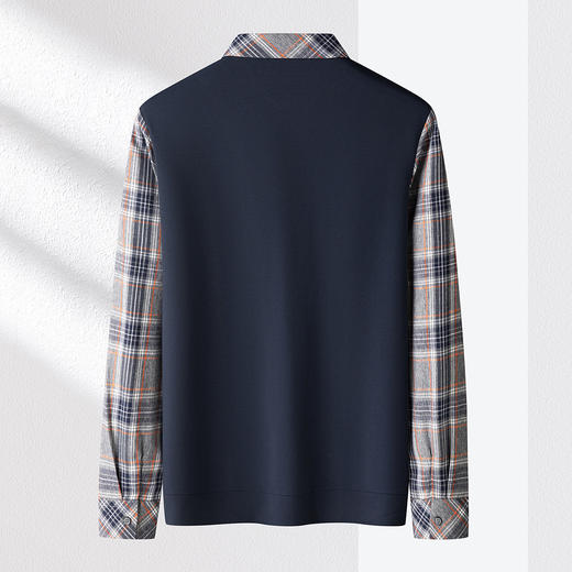 【肌理提花】罗蒙春秋假两件针织衫男长袖衬衫男舒适休闲衬衫男 商品图6