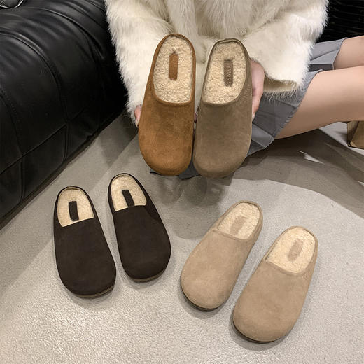 真皮包头博肯半拖鞋女外穿2024夏新款复古森系百搭透气厚底懒人鞋新款爆款小红书同款 商品图3