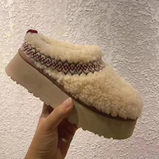 厚底包头半拖鞋女2024年秋冬季皮毛一体羊羔毛加绒保暖懒人棉鞋新款爆款小红书同款 商品图0