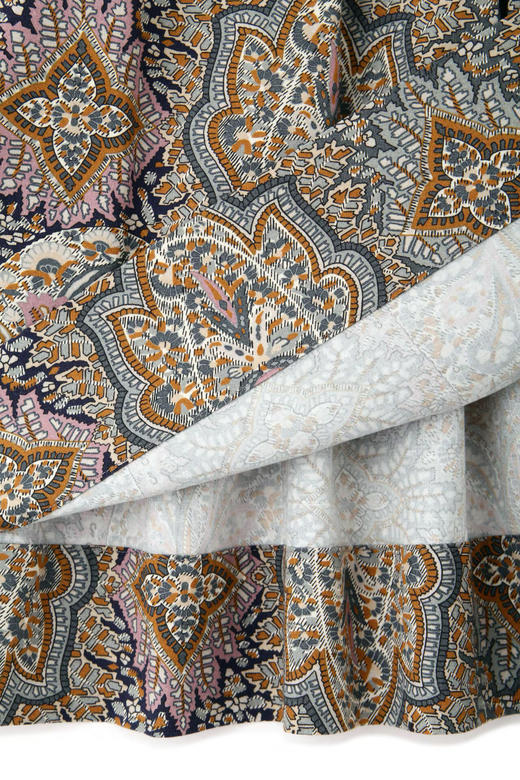 Margaret Howell 24AW 日版青粉色佩斯利纹印花棉宽褶半裙 商品图13