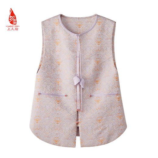 SAINTJOY/上久楷 女式宋锦马甲 中式上衣 中国风 复古 卷草蝴蝶纹锦 CY1044207016 商品图1