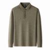 【羊毛蚕丝混纺 磨毛保暖】罗蒙秋冬男装长袖POLO衫男士商务休闲撞色领抗菌长袖t恤男 商品缩略图6