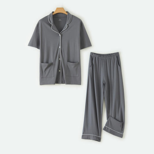 weyo秋冬家居服男款宽松舒感棉西服领开衫套装52701 商品图1