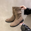 粗跟复古中筒靴骑士靴女鞋2024新款秋冬季加绒堆堆小短靴马丁靴子新款爆款小红书同款 商品缩略图1