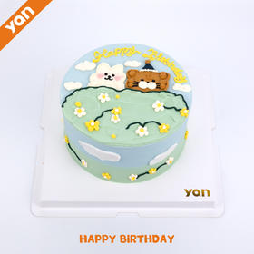 手绘小动物蛋糕