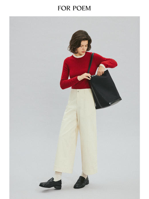 ForPoem 现货 24/FW原创设计砂洗工艺休闲宽松九分直筒裤 商品图2