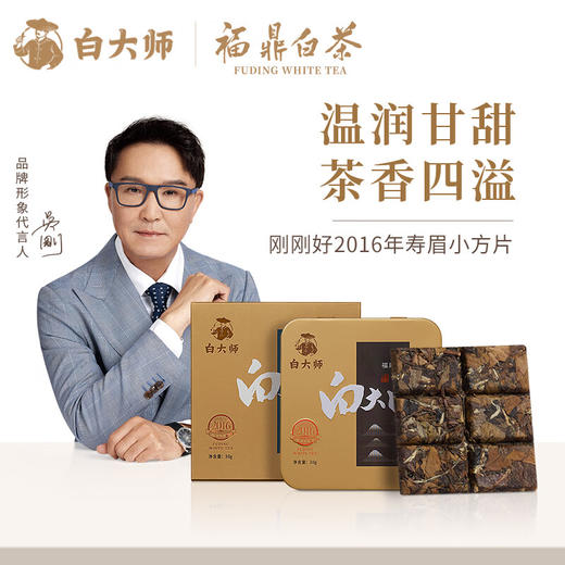 白大师 茶叶福鼎白茶经典2016年寿眉小方片30g 商品图0