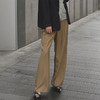 【顺丰包邮】01605 洛诗琳腰带西装直筒麻感纹理宽松显瘦西裤4334 商品缩略图0