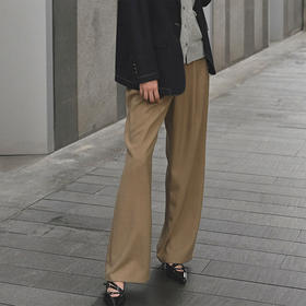 【顺丰包邮】01605 洛诗琳腰带西装直筒麻感纹理宽松显瘦西裤4334