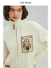 ForPoem 现货 24/FW原创设计花朵贴布羊毛绞花拉链开衫针织外套 商品缩略图4