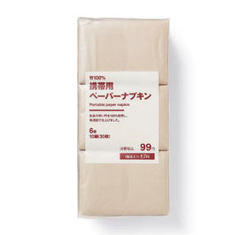 日本无印良品 MUJI 便携式竹浆纸巾-6包入